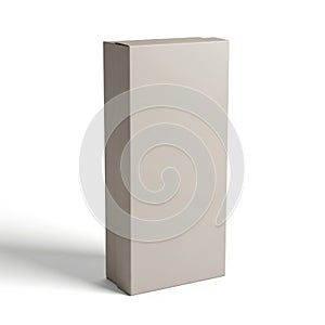 Minimalist light gray rectangular box standing alone
