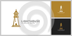 Minimalist line abstract lighthouse logo design