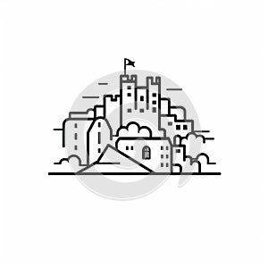Minimalist Line Art Of Clitheroe Castle photo