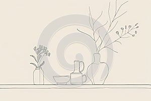 A minimalist line drawing of everyday objects and scenes, inviting viewers to appreciate the beauty in simplicity