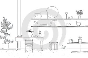 A minimalist line drawing of everyday objects and scenes, inviting viewers to appreciate the beauty in simplicity