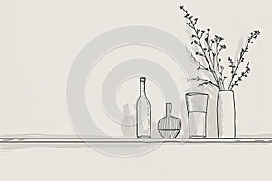 A minimalist line drawing of everyday objects and scenes, inviting viewers to appreciate the beauty in simplicity