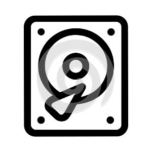 Minimalist Line Hard Drive Disk Storage Device Modern Icon Symbol