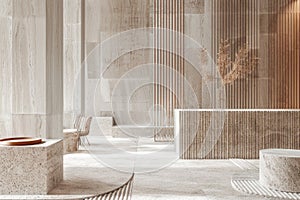 Minimalist linear patterns in soft hues, creating a sense of structure and wellness photo