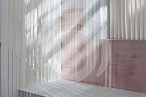 Minimalist linear patterns in soft hues, creating a sense of structure and wellness photo