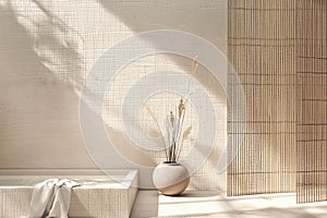 Minimalist linear patterns in soft hues, creating a sense of structure and wellness photo