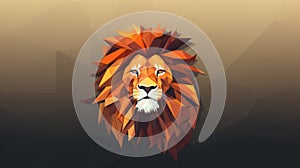Minimalist Lion Head With Geometric Shapes - 8k 3d Design photo