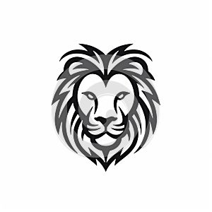 Minimalist Lion Head Vector Logo - Junglecore Asante Art