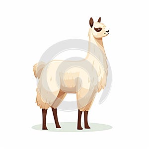 Minimalist Llama Cartoon Illustration - High Resolution Vector Art