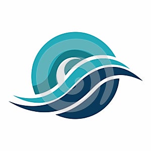 Minimalist logo design featuring a stylized wave for a water company, A minimalist logo featuring a stylized wave design,