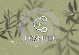 Minimalist Logo for Eco Cosmetic Brands. Vector Emblem Concept. Business Logo Template. C and E Emblem