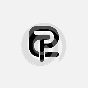 letter Ep or Pe initial simple logo