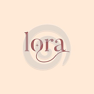 Minimalist lora logo design.