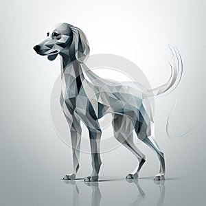 Minimalist Low Poly Saluki Dog In 3d Style