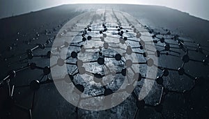 Closeup of Graphene Sheet Structure. Science concept. Generated Image