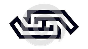 Minimalist Maze Path Icon: Problem Solving Challenge, vector design Generative AI