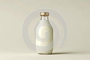 Minimalist Milk Bottle on Neutral Background