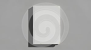 Minimalist mockup of a plain white rectangular object casting a shadow