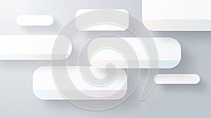 Abstract 3D White Rounded Rectangles on Gray Background