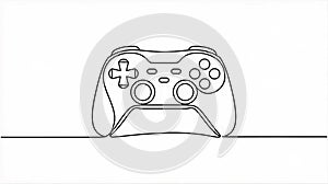 Continuous One Line Drawing of a Video Game Controller