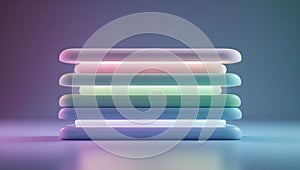 Abstract Pastel Stacked Shapes