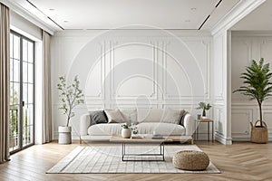 Minimalist modern living room mock-up photo
