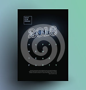 Minimalist Modern Styled 2018 Happy New Year Party Poster