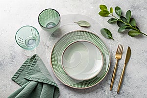 Minimalist modern table setting photo