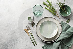 Minimalist modern table setting photo