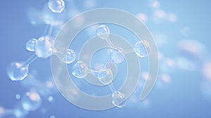 Minimalist molecular structure, blue background