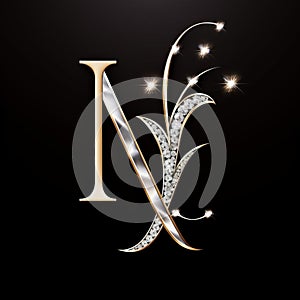 Minimalist \'n\' Lettermark Logo In Jimmy Choo Style With Rhinestones
