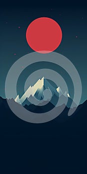 Minimalist Nanga Parbat Poster With Majestic Everest Design