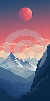 Minimalist Nanga Parbat Poster With Majestic Everest Design