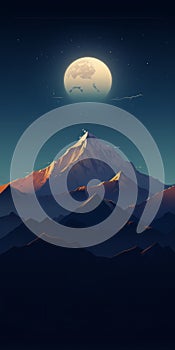 Minimalist Nanga Parbat Poster With Majestic Everest Design