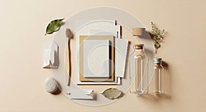 Minimalist Natural Flat-Lay with Frames and Eco Elements