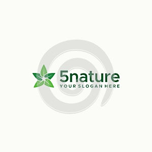 minimalist 5nature leaves leaf plants logo design