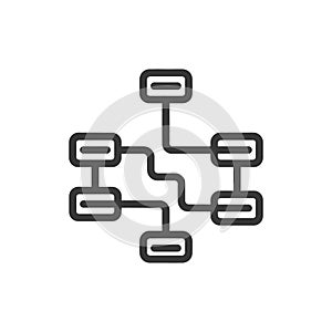 Abstract Network Connection Diagram: Interconnected Nodes and Lines