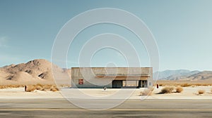 Minimalist Nordic Architecture In Desert: A Photorealistic Rendering