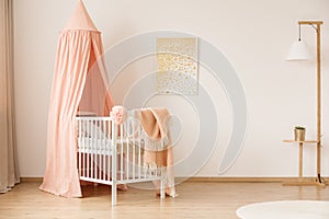 Minimalist nursery with crib photo