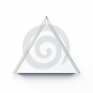 Minimalist Octane Render Style Triangle Sign On White Background