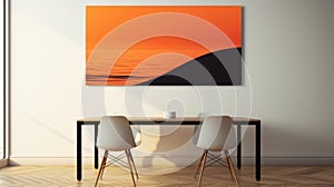 Minimalist Orange Sunset Canvas Print