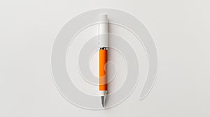 Minimalist orange and white pen isolated on white background Generative AI