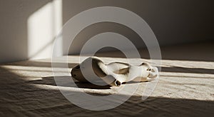 Minimalist organic sculpture and sharp sunlight