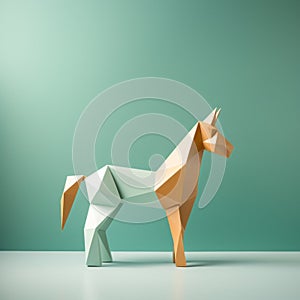 Minimalist Origami Horse: Playful And Curious Paper Sculpture