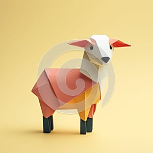 Minimalist Origami Sheep: Playful Design With Consistent Color Palette