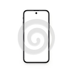 Minimalist outline design of a modern smartphone with a centered front camera