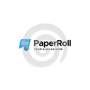 minimalist PaperRoll writer notes Logo design