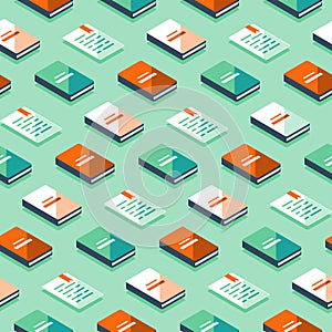 Minimalist pattern, creative background with isometric books, literature and poetry
