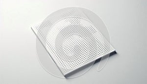 Minimalist Perforated Paper: Abstract Halftone Pattern in White Background with Subtle Texture and Light