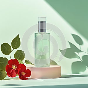 Minimalist Perfume Bottle with Greenery
